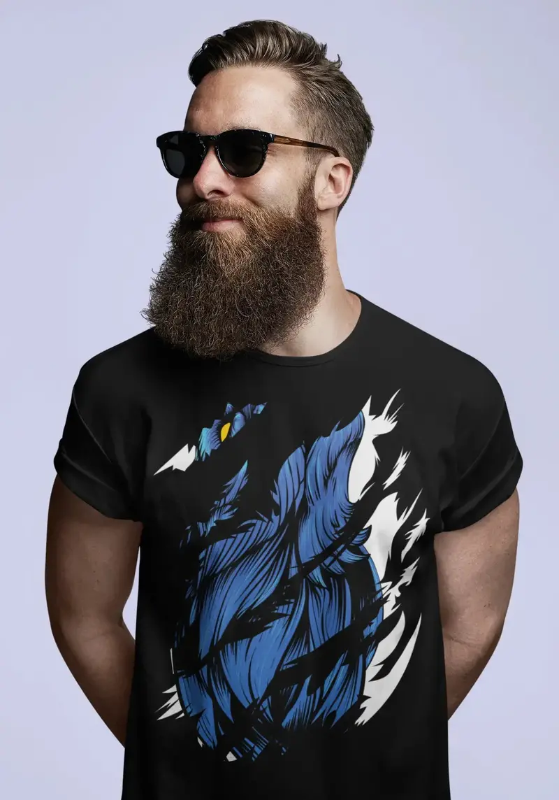 Ultrabasic Men's Torn T-Shirt Pavo - Beautiful Bird Vintage Shirt For Men 1