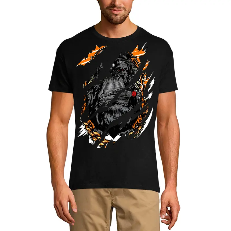 Ultrabasic Men's Torn T-Shirt Smoking Gorilla Strength - Shirt For Men 3