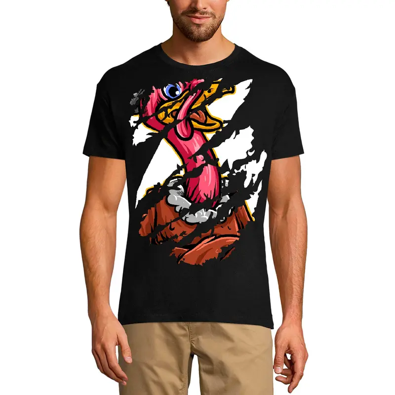Ultrabasic Men's Torn T-Shirt Turkey Bird - Big Bird Face - Vintage Shirt 3
