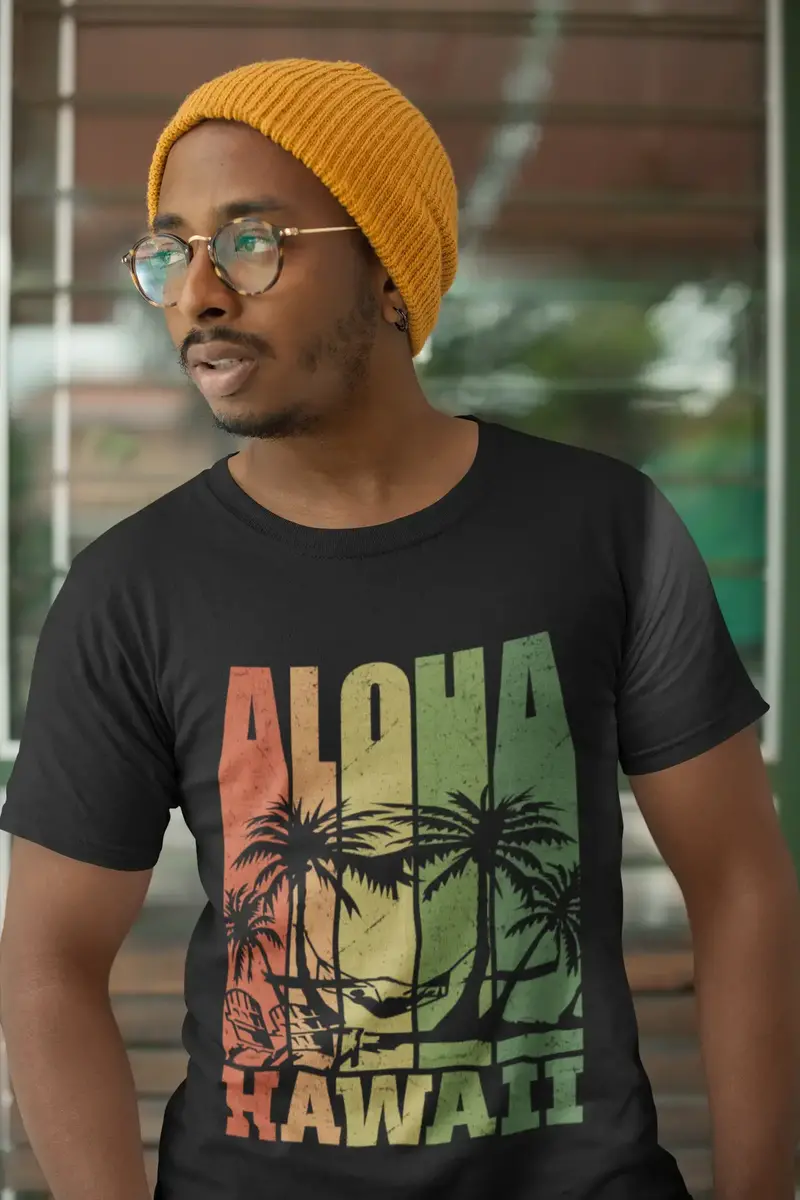Ultrabasic Men's Vintage T-Shirt Aloha Hawaii - Retro Funny Tee Shirt 1