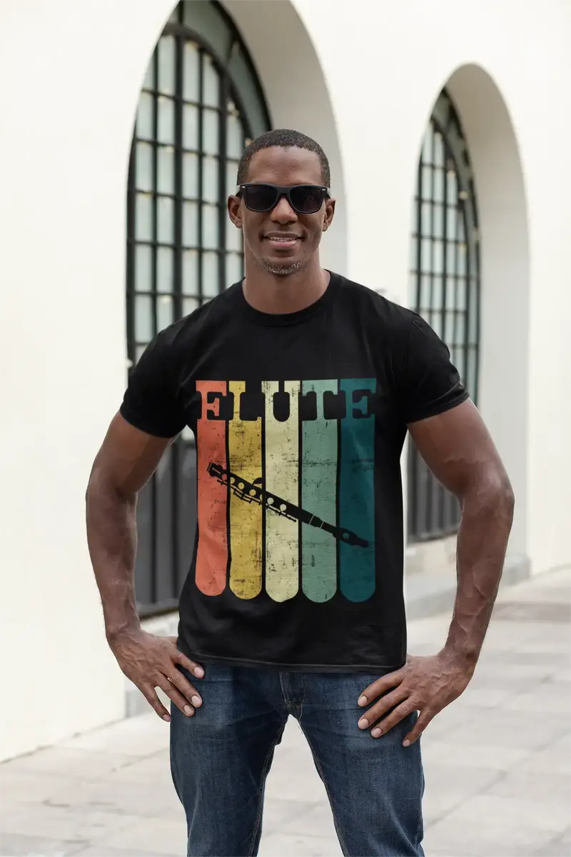 Ultrabasic Men's Vintage T-Shirt Flute - Retro Gift For Musician Tee Shirt 1