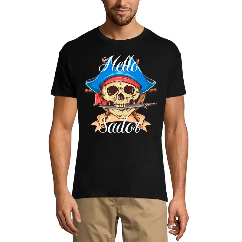 Ultrabasic Men's Vintage T-Shirt Hello Sailor - Skull Sailor - Sea Life 1