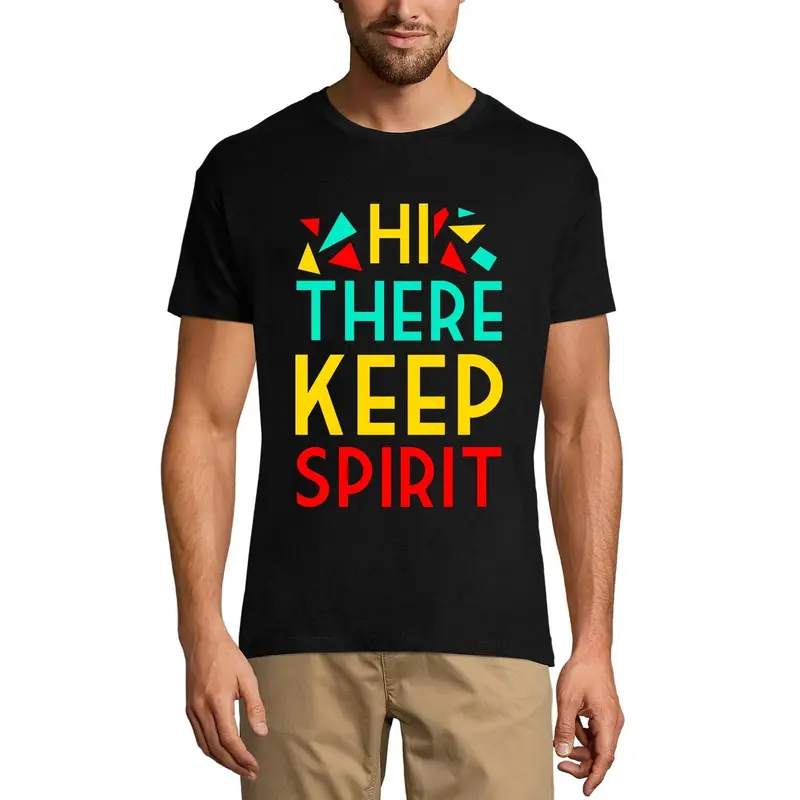 Ultrabasic Men's Vintage T-Shirt Hi There Keep Spirit - Motivational Shirt 1