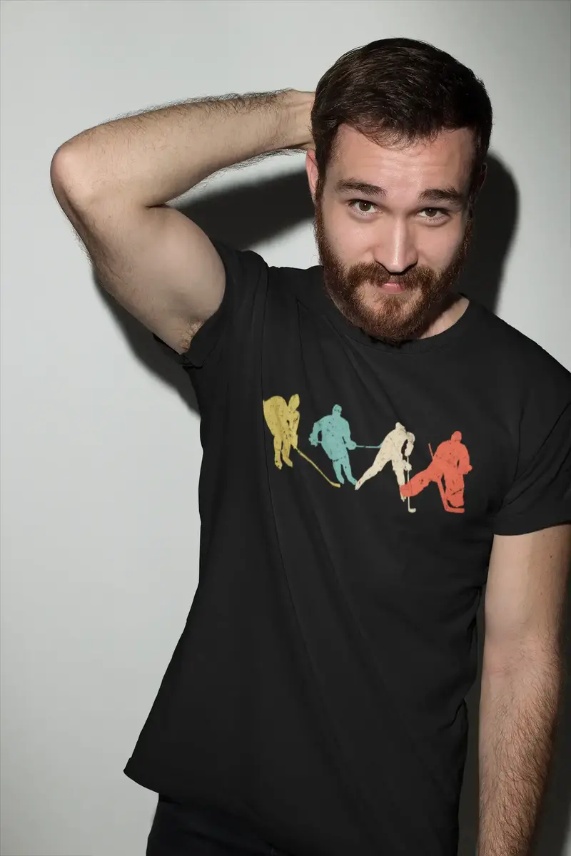 Ultrabasic Men's Vintage T-Shirt Hockey Team Squad - Retro Tee Shirt For Hockey Player 1