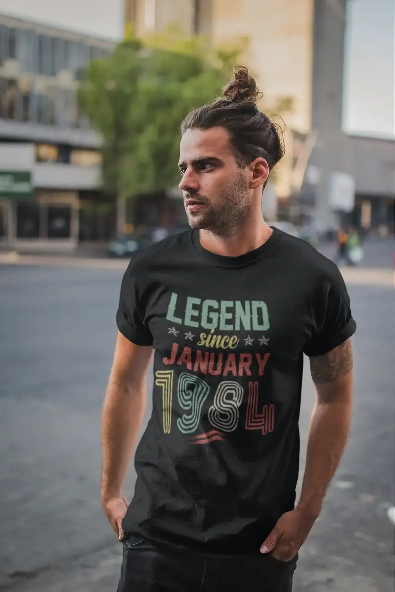 Ultrabasic Men's Vintage T-Shirt Legend Since January 1984 - Retro 37Th Birthday Gift Tee Shirt 1