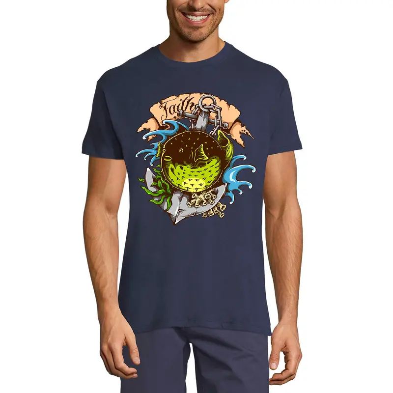 Ultrabasic Men's Vintage T-Shirt Puffer Fish - Sea Life - Graphic Apparel 1