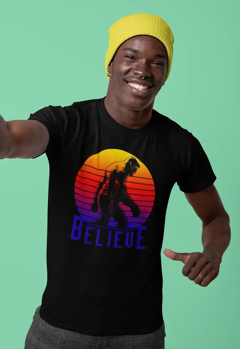Ultrabasic Men's Vintage T-Shirt Retro Believe - Gorilla Tee Shirt 1