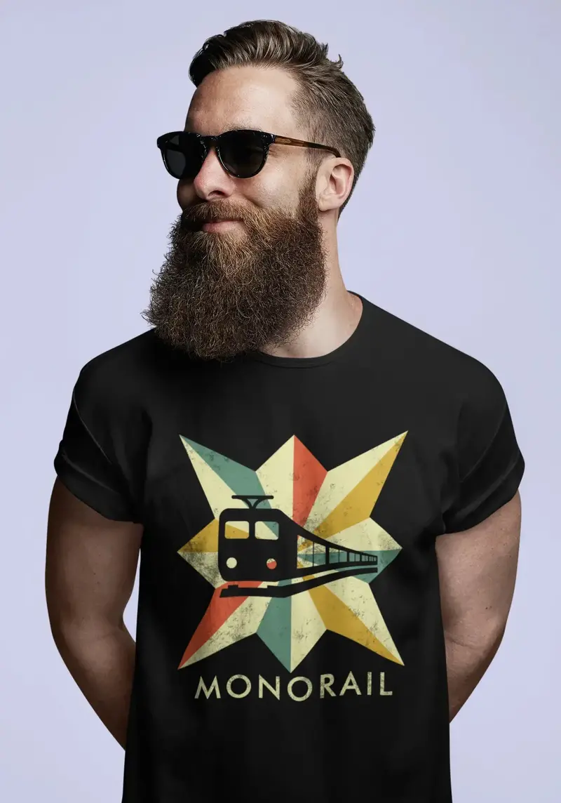 Ultrabasic Men's Vintage T-Shirt Retro Monorail Tee Shirt 1