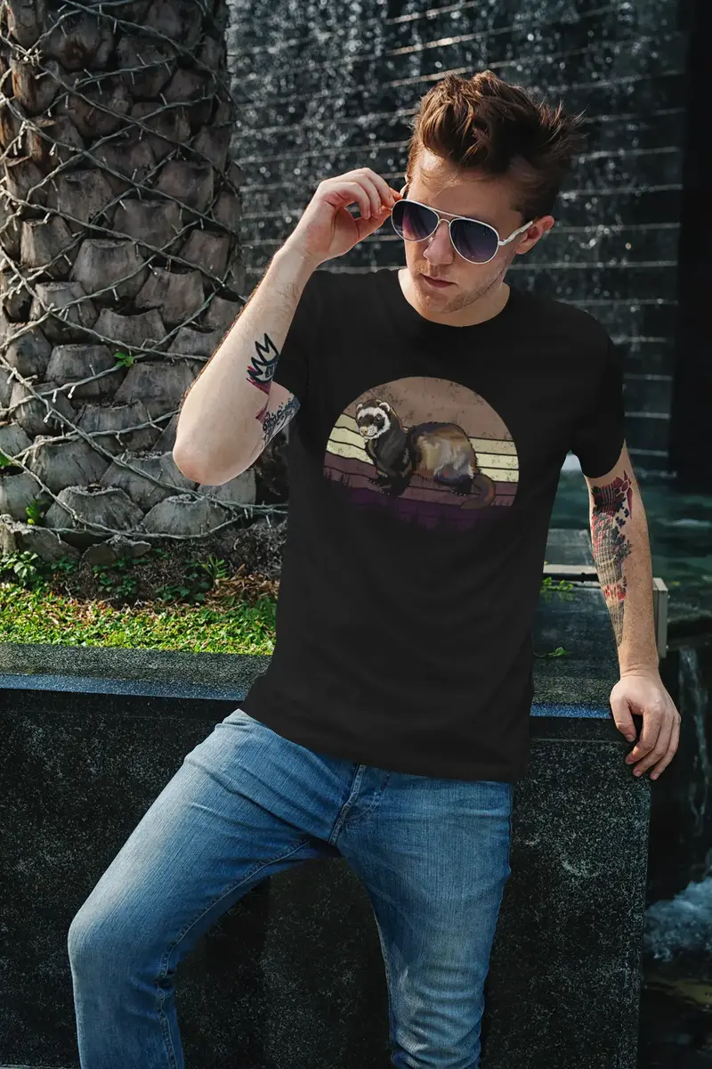 Ultrabasic Men's Vintage T-Shirt Retro Raccoon - Animal Lover Tee Shirt 1