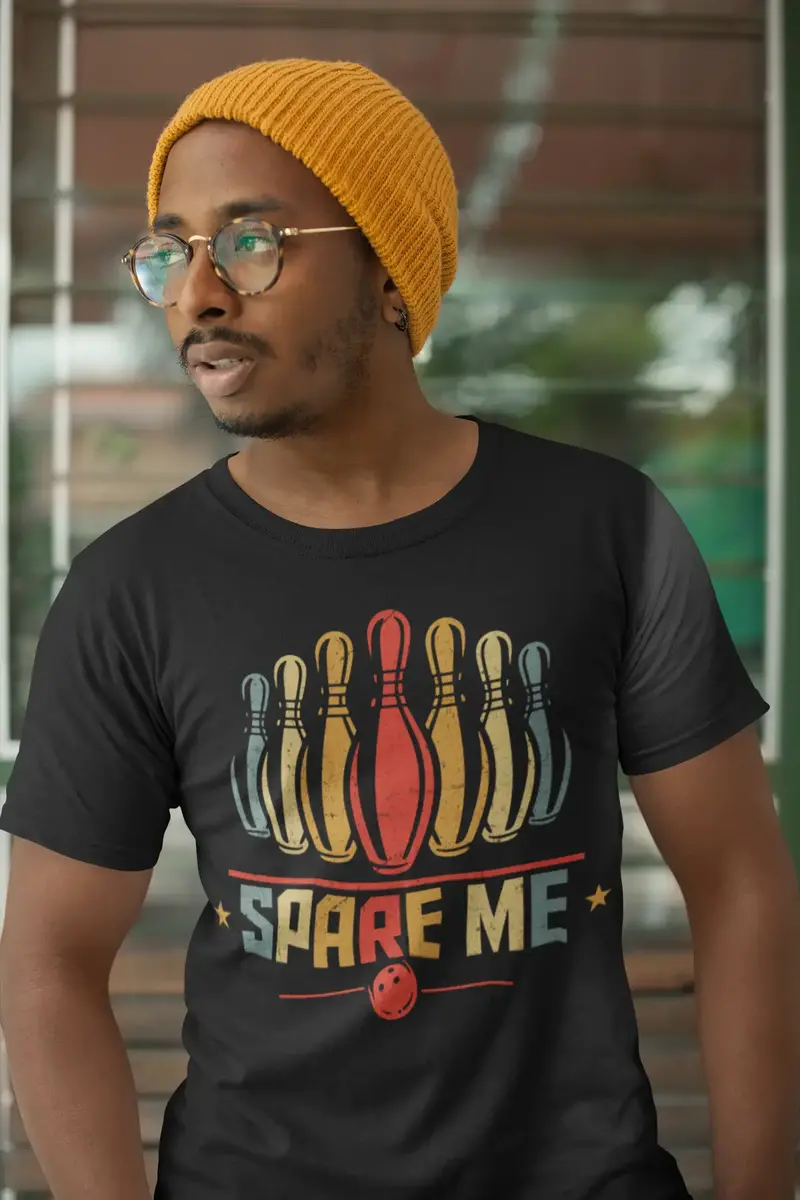 Ultrabasic Men's Vintage T-Shirt Retro Spare Me Bowler - Bowling Ball Team Tee Shirt 1