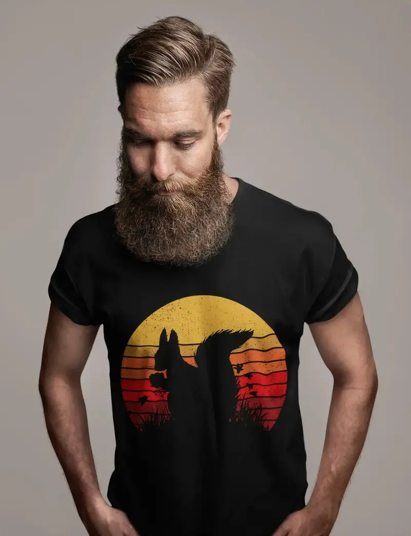 Ultrabasic Men's Vintage T-Shirt Retro Sunset Squirrel - Funny Tee Shirt 1