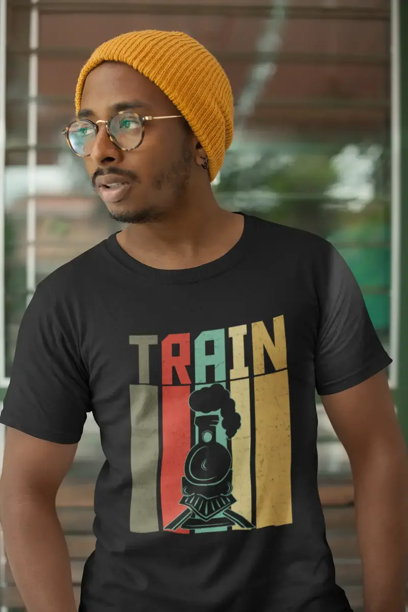 Ultrabasic Men's Vintage T-Shirt Retro Train 1