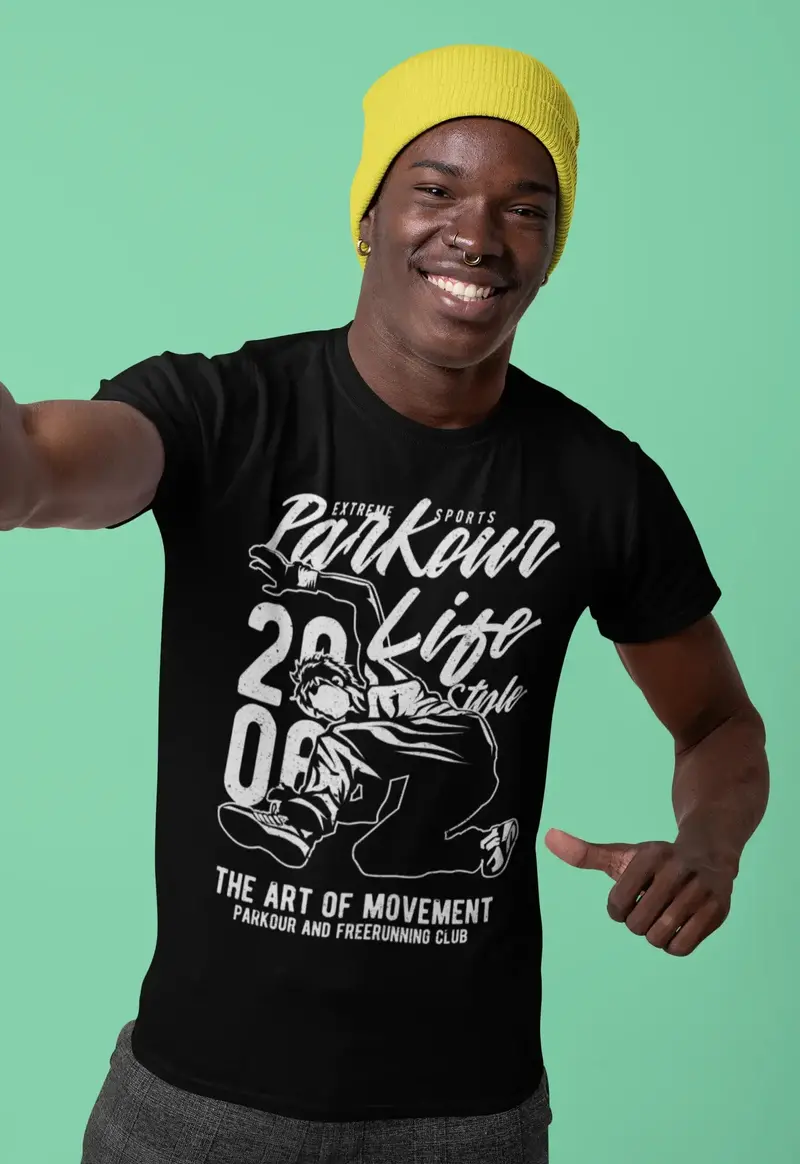 Ultrabasic Parkour Lifestyle Men's T-Shirt - Extreme Sports Graphic Tee 1