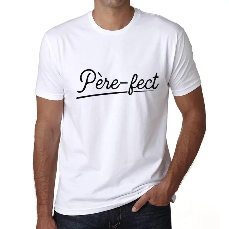 Ultrabasic - Père-Fect Papa T-Shirt Parfait Unisex Tee Blanc 1