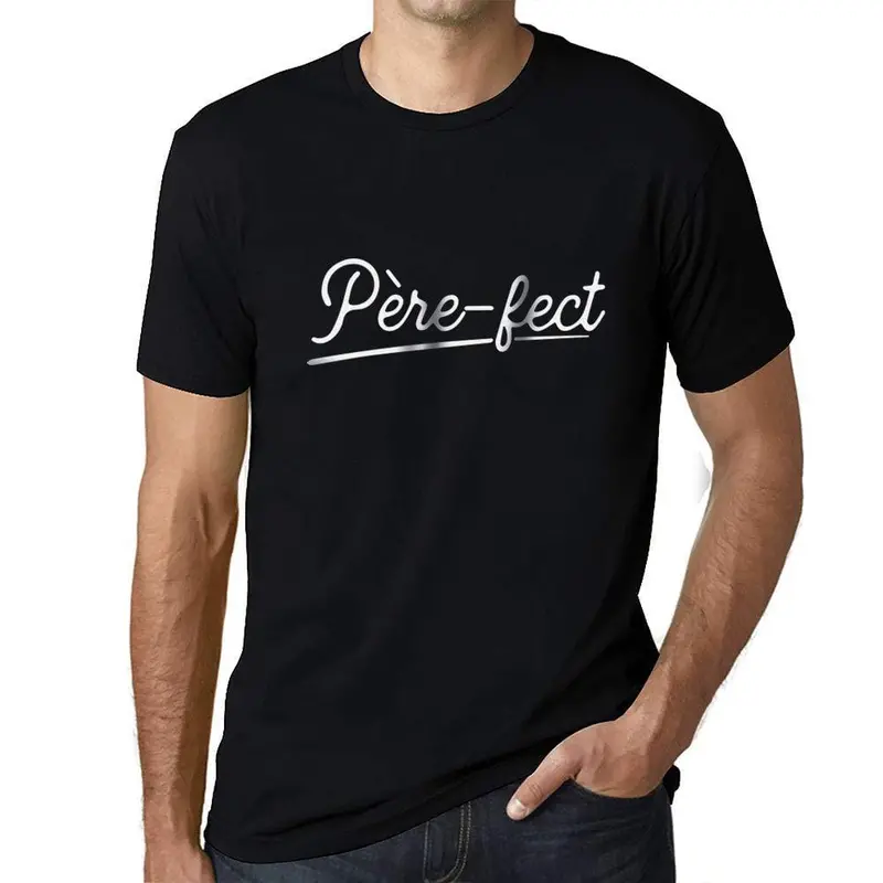 Ultrabasic - Père-Fect Papa T-Shirt Parfait Unisex Tee Noir Profond 1