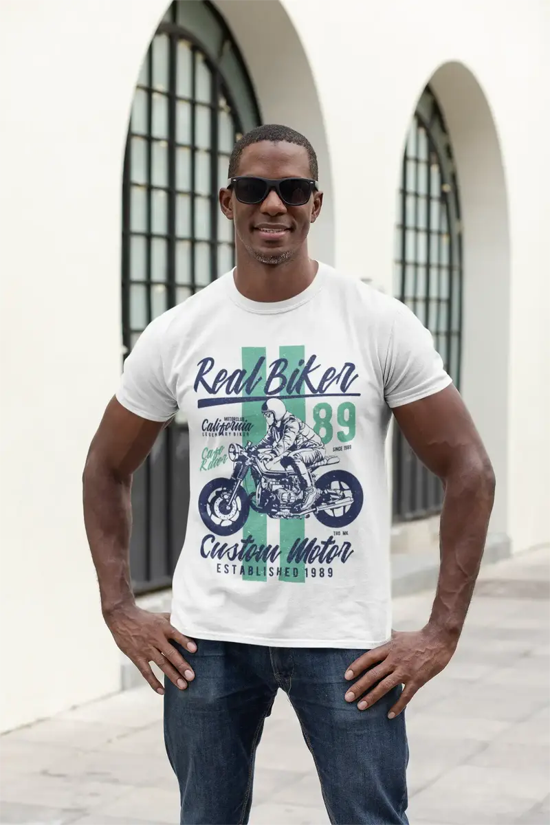 Ultrabasic Real Biker 89 Men's T-Shirt - Custom Motor Established 1989 1