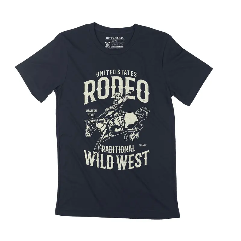 Ultrabasic Rodeo Men's T-Shirt - Horse Riding Tee - Traditional Wild West 1