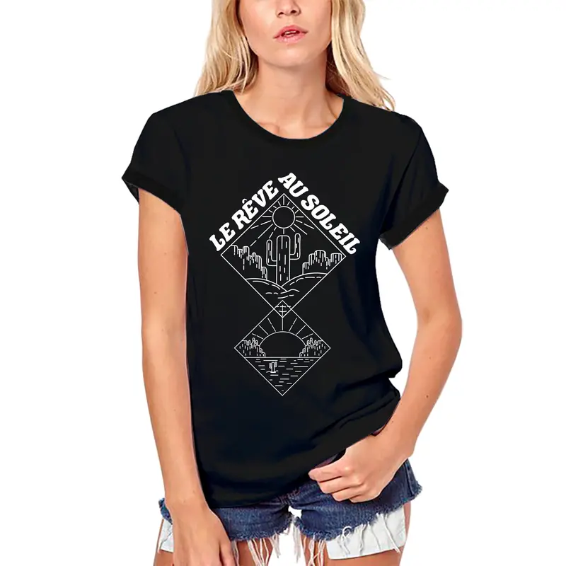 Ultrabasic T-Shirt Bio Femme Le Réve Au Soleil - Coucher De Soleil Sur La Ville 1