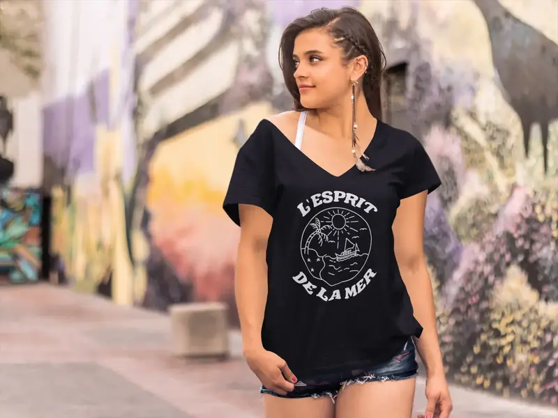 Ultrabasic T-Shirt Bio Femme L'esprit De La Mer - Mouettes Et Été 1