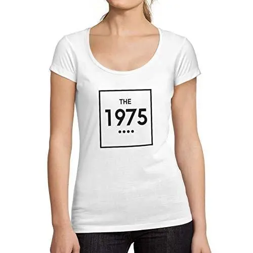 Ultrabasic - Tee-Shirt Femme Col Rond Décolleté 1975 Ans Blanco 1