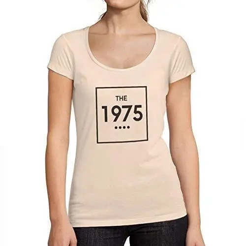 Ultrabasic - Tee-Shirt Femme Col Rond Décolleté 1975 Ans Rose Crémeux 1