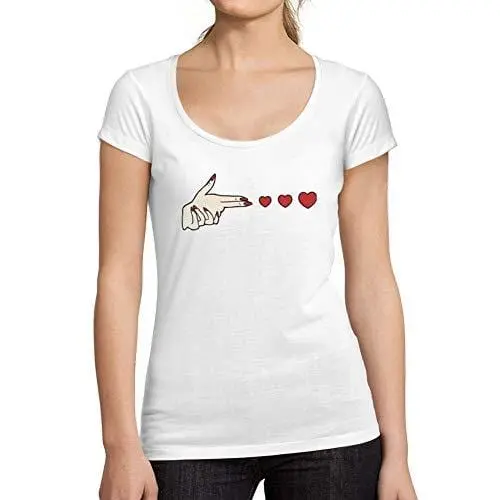 Ultrabasic - Tee-Shirt Femme Col Rond Décolleté Amour De Coeur De Tir Blanco 1