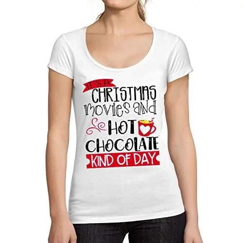 Ultrabasic - Tee-Shirt Femme Col Rond Décolleté Christmas Kind Of Day T-Shirt Cute Xmas Gift Ideas Blanc 1