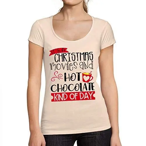 Ultrabasic - Tee-Shirt Femme Col Rond Décolleté Christmas Kind Of Day T-Shirt Cute Xmas Gift Ideas Rose Crémeux 1