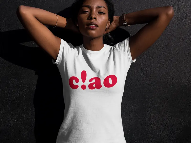 Ultrabasic - Tee-Shirt Femme Col Rond Décolleté Ciao Blanc 1