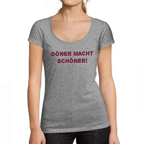 Ultrabasic - Tee-Shirt Femme Col Rond Décolleté Döner Macht Schöner 1