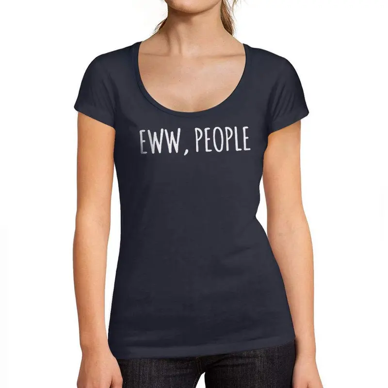 Ultrabasic - Tee-Shirt Femme Col Rond Décolleté Ew People French Marine 1