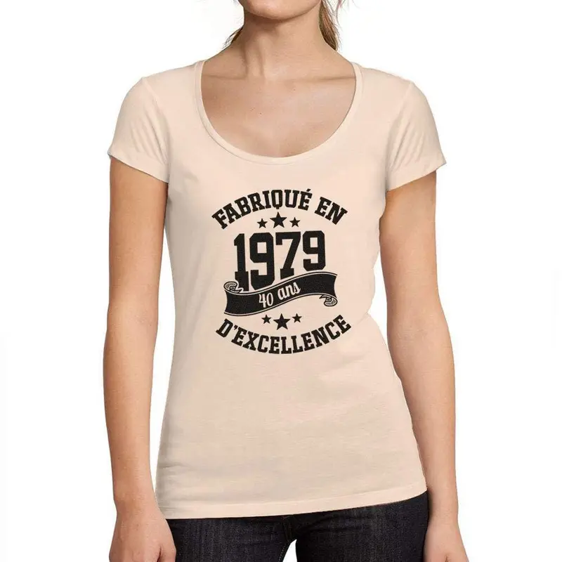 Ultrabasic - Tee-Shirt Femme Col Rond Décolleté Fabriqué En 1979, 40 Ans D'être Génial T-Shirt Rose Crémeux 1