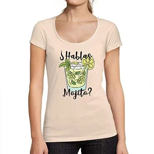 Ultrabasic - Tee-Shirt Femme Col Rond Décolleté Hablas Mojito 1