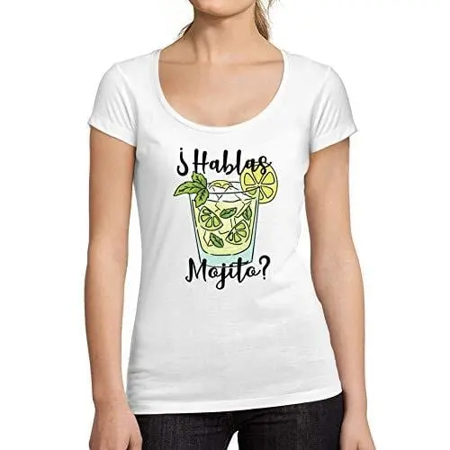 Ultrabasic - Tee-Shirt Femme Col Rond Décolleté Hablas Mojito 1