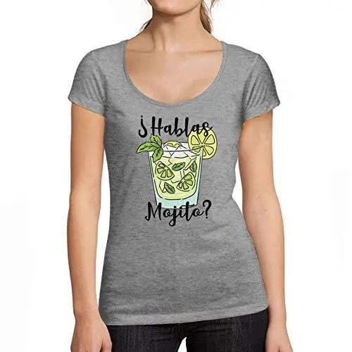 Ultrabasic - Tee-Shirt Femme Col Rond Décolleté Hablas Mojito 1