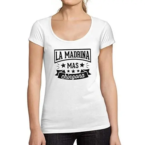 Ultrabasic - Tee-Shirt Femme Col Rond Décolleté La Madrina Desde 2019 Blanc 1