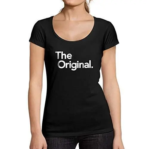 Ultrabasic - Tee-Shirt Femme Col Rond Décolleté L'original Noir Profond 1