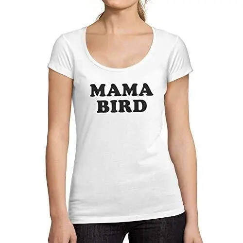 Ultrabasic - Tee-Shirt Femme Col Rond Décolleté Mama Bird T-Shirt Blanc 1