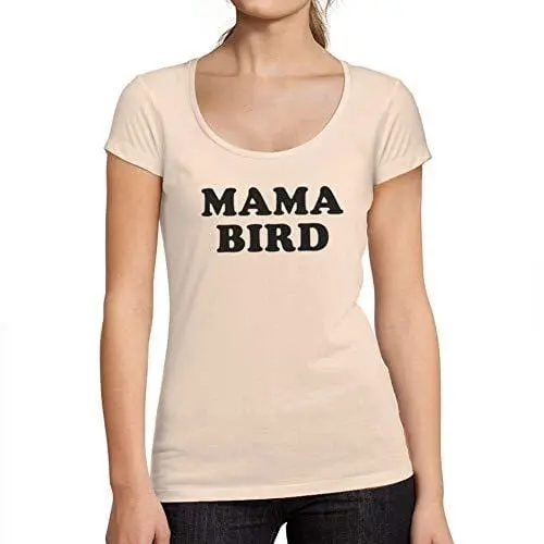 Ultrabasic - Tee-Shirt Femme Col Rond Décolleté Mama Bird T-Shirt Rose Crémeux 1