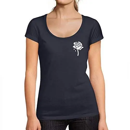 Ultrabasic - Tee-Shirt Femme Col Rond Décolleté Rose Fleur Mignonne 1