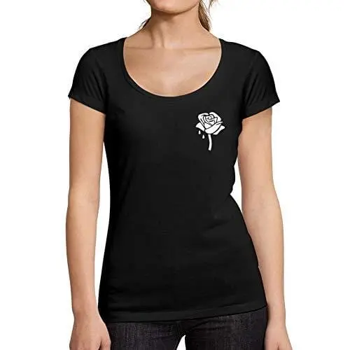 Ultrabasic - Tee-Shirt Femme Col Rond Décolleté Rose Fleur Mignonne 1