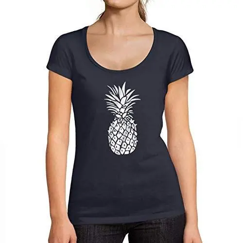 Ultrabasic - Tee-Shirt Femme Col Rond Décolleté T-Shirt Drôle D'ananas 1