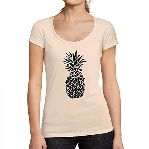 Ultrabasic - Tee-Shirt Femme Col Rond Décolleté T-Shirt Drôle D'ananas 1