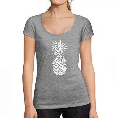 Ultrabasic - Tee-Shirt Femme Col Rond Décolleté T-Shirt Drôle D'ananas 1