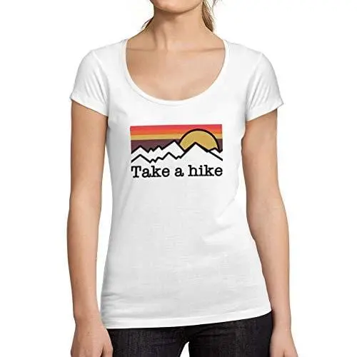 Ultrabasic - Tee-Shirt Femme Col Rond Décolleté Take A Hike Blanco 1