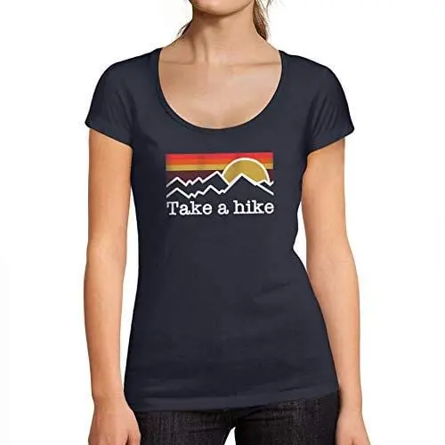 Ultrabasic - Tee-Shirt Femme Col Rond Décolleté Take A Hike French Marine 1
