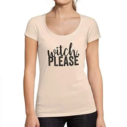 Ultrabasic - Tee-Shirt Femme Col Rond Décolleté Witch Please Rose Crémeux 1