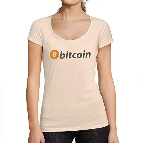 Ultrabasic - Tee-Shirt Femme Manches Courtes Bitcoin Soutien T-Shirt Hodl Btc Crypto Commerçants Cadeau Imprimé Tée-Shirt Rose Crémeux 1