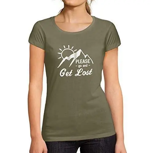 Ultrabasic - Tee-Shirt Femme Manches Courtes Go And Get Lostkaki 1