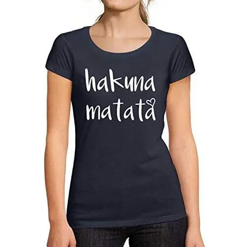Ultrabasic - Tee-Shirt Femme Manches Courtes Hakuna Matata Marine 1